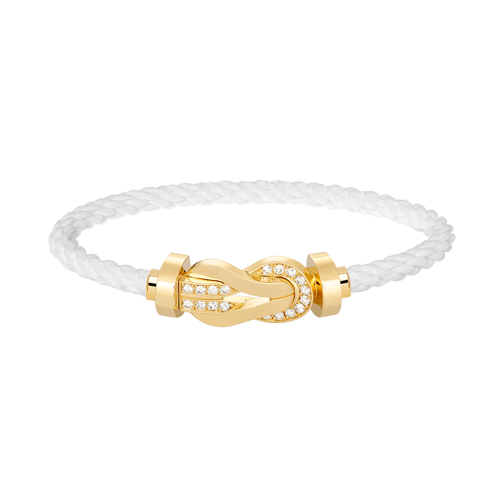 [moco jewelrys]CHANCE LARGE 8 FIGURE BUCKLE HALF DIAMOND BRACELET GOLD