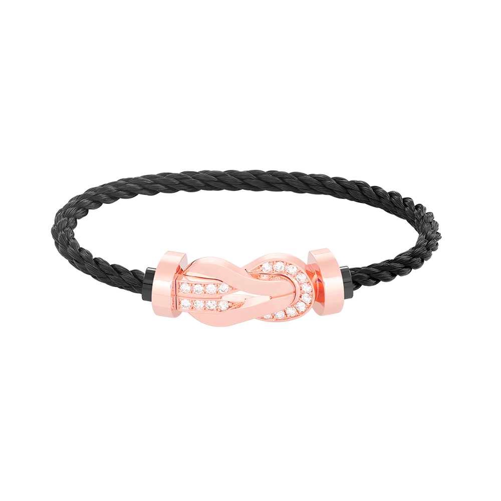 [moco jewelrys]CHANCE LARGE 8 FIGURE SCHNALLE HALB DIAMANT ARMREIF ROSÉGOLD