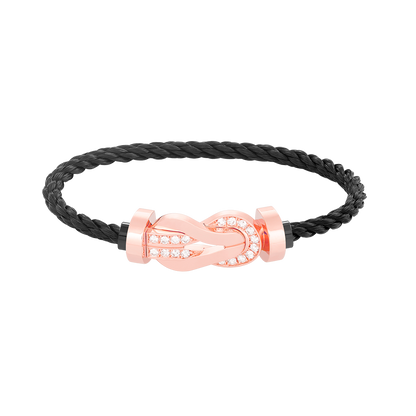 [moco jewelrys]CHANCE LARGE 8 FIGURE SCHNALLE HALB DIAMANT ARMREIF ROSÉGOLD