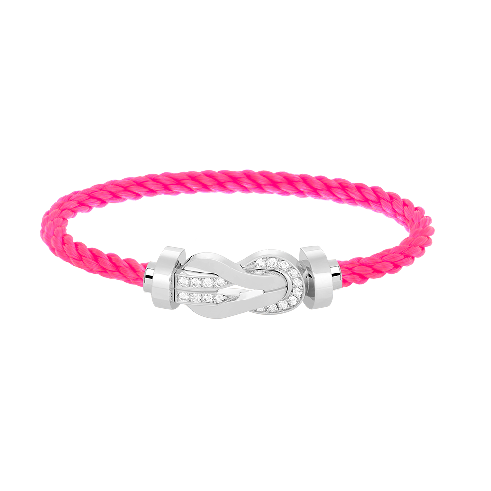 [moco jewelrys]CHANCE LARGE 8 FIGURE BUCKLE HALF DIAMOND BRACELET SILVER