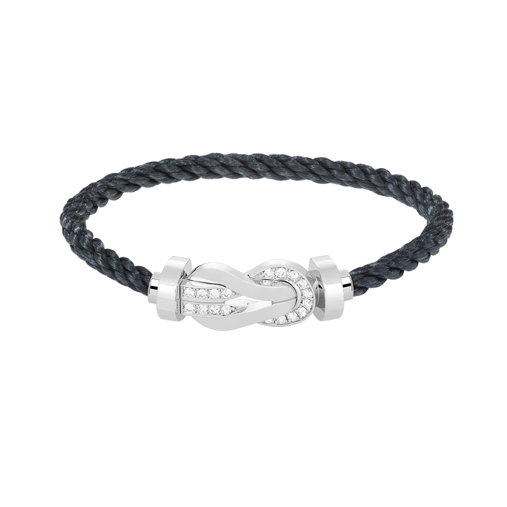 [moco jewelrys]CHANCE LARGE 8 FIGURE BUCKLE HALF DIAMOND BRACELET SILVER
