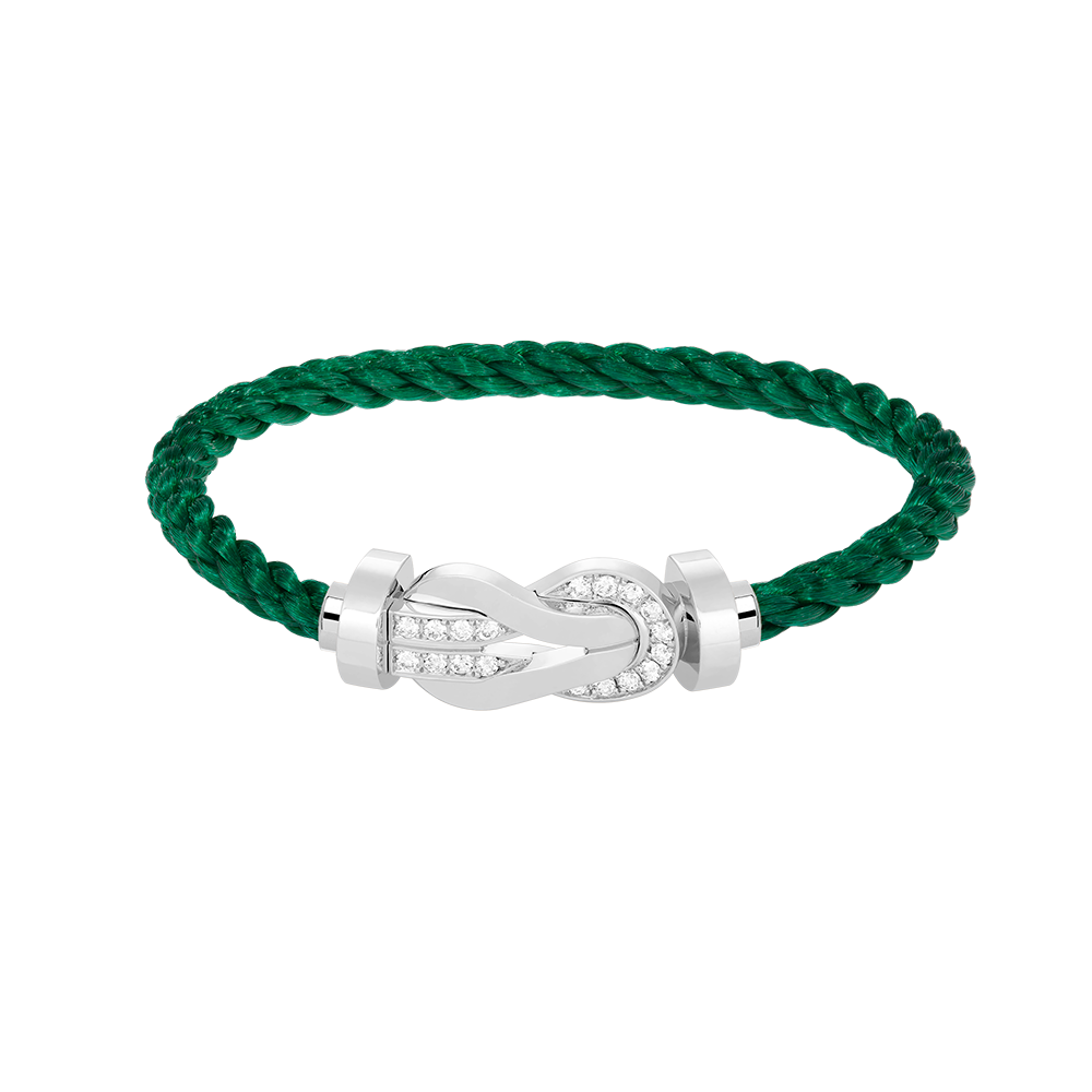 [moco jewelrys]CHANCE LARGE 8 FIGURE BUCKLE HALF DIAMOND BRACELET SILVER