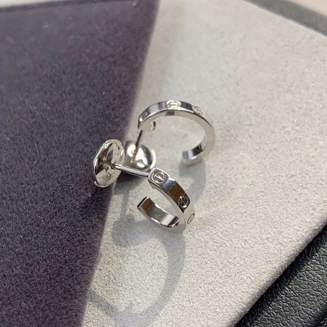 [moco jewelrys]LOVE EARRINGS 2.65MM SILVER