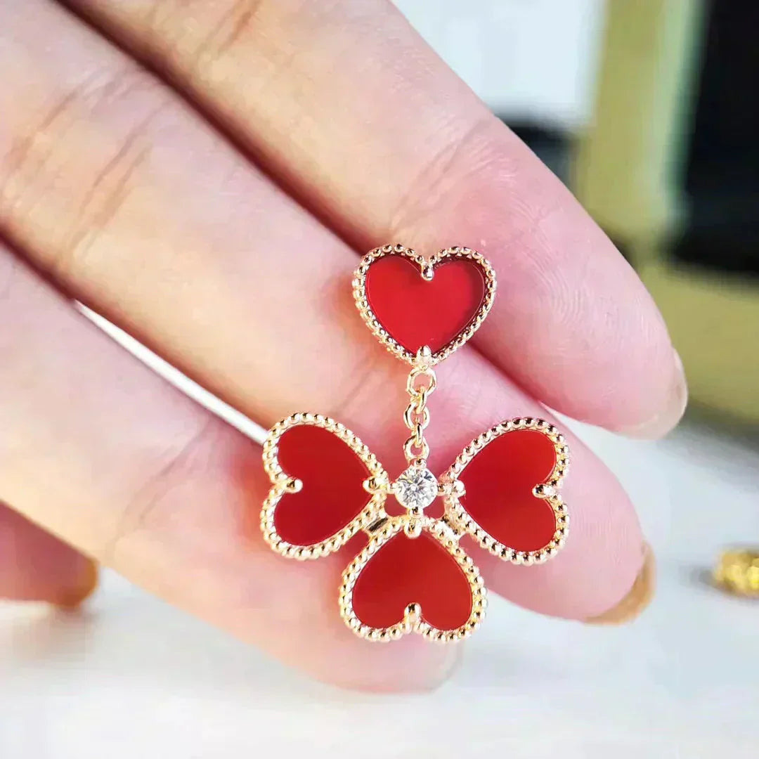 [moco jewelrys]SWEET CLOVER CARNELIAN EARRINGS