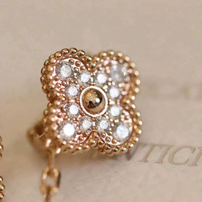 [moco jewelrys]CLOVER MEDIUM 1 MOTIFS FUll DIAMOND EARRINGS