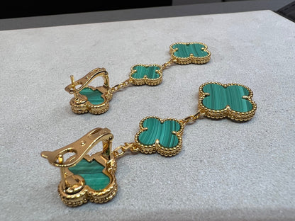 [moco jewelrys]CLOVER MALACHITE 3 MOTIFS GOLD