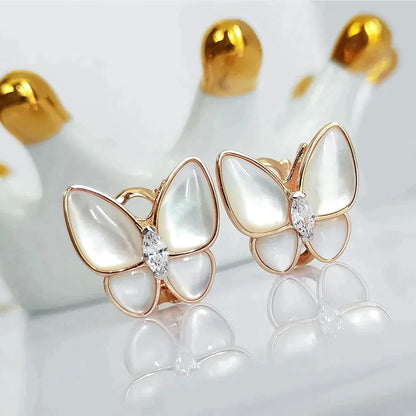 [moco jewelrys]BUTTERFLY MOP DIAMOND EARRINGS