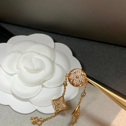 [moco jewelrys]STAR AND SUN 4 MOTIFS GOLD DIAMONDS BRACELET