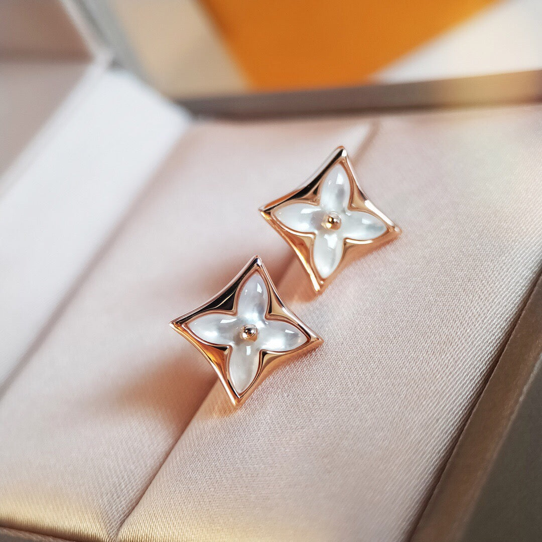[moco jewelrys]STAR MOP PINK GOLD EARRINGS
