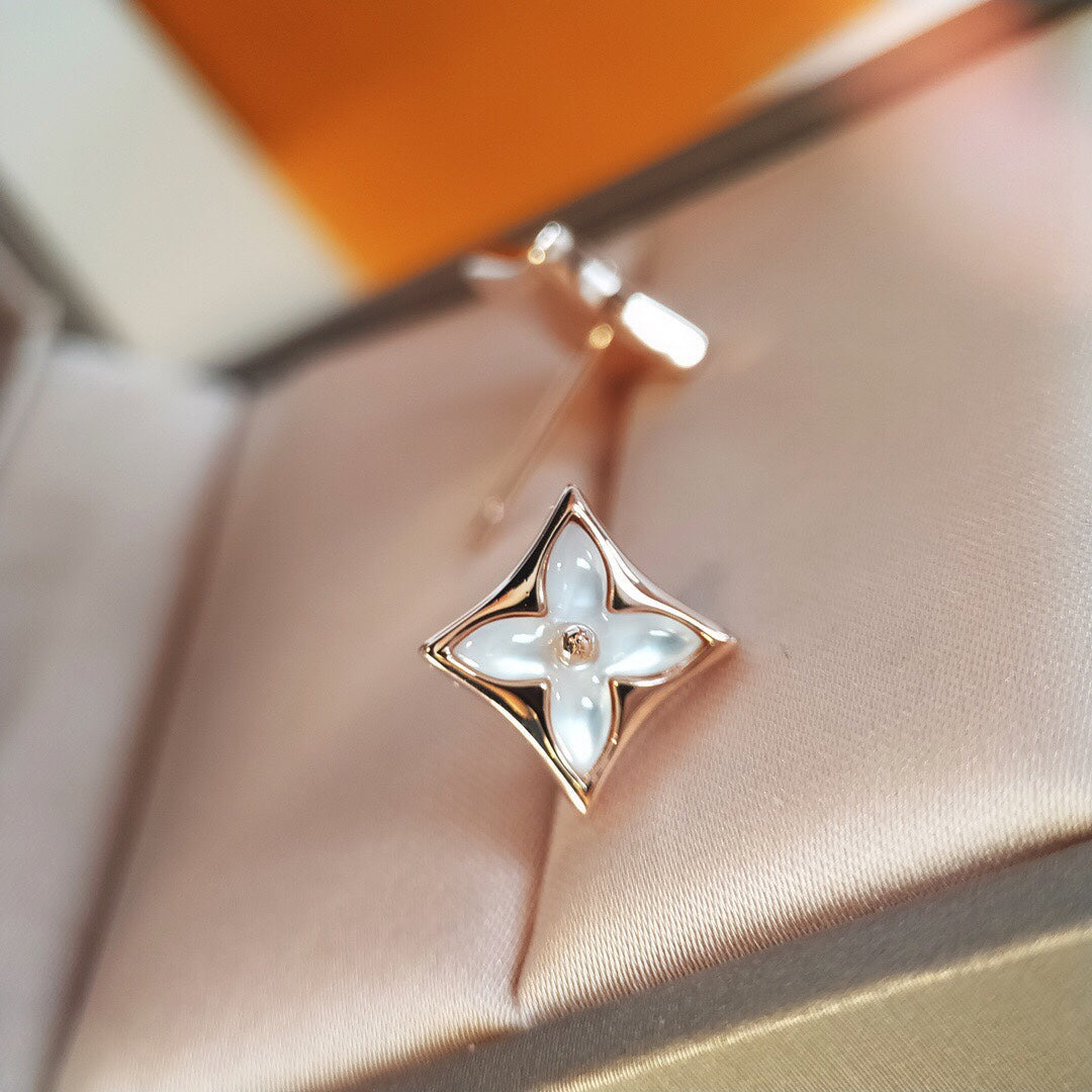 [moco jewelrys]STAR MOP PINK GOLD EARRINGS