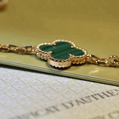 [Moco jewelrys] CLOVER 5 MOTIF MALACHITE BRACELET COLLECTION