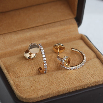 [moco jewelrys]JUSTE EARRINGS 12.75MM PINK GOLD DIAMOND
