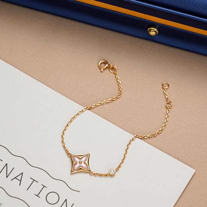 [moco jewelrys]STAR 1 DIAMOND PINK GOLD BRACELET