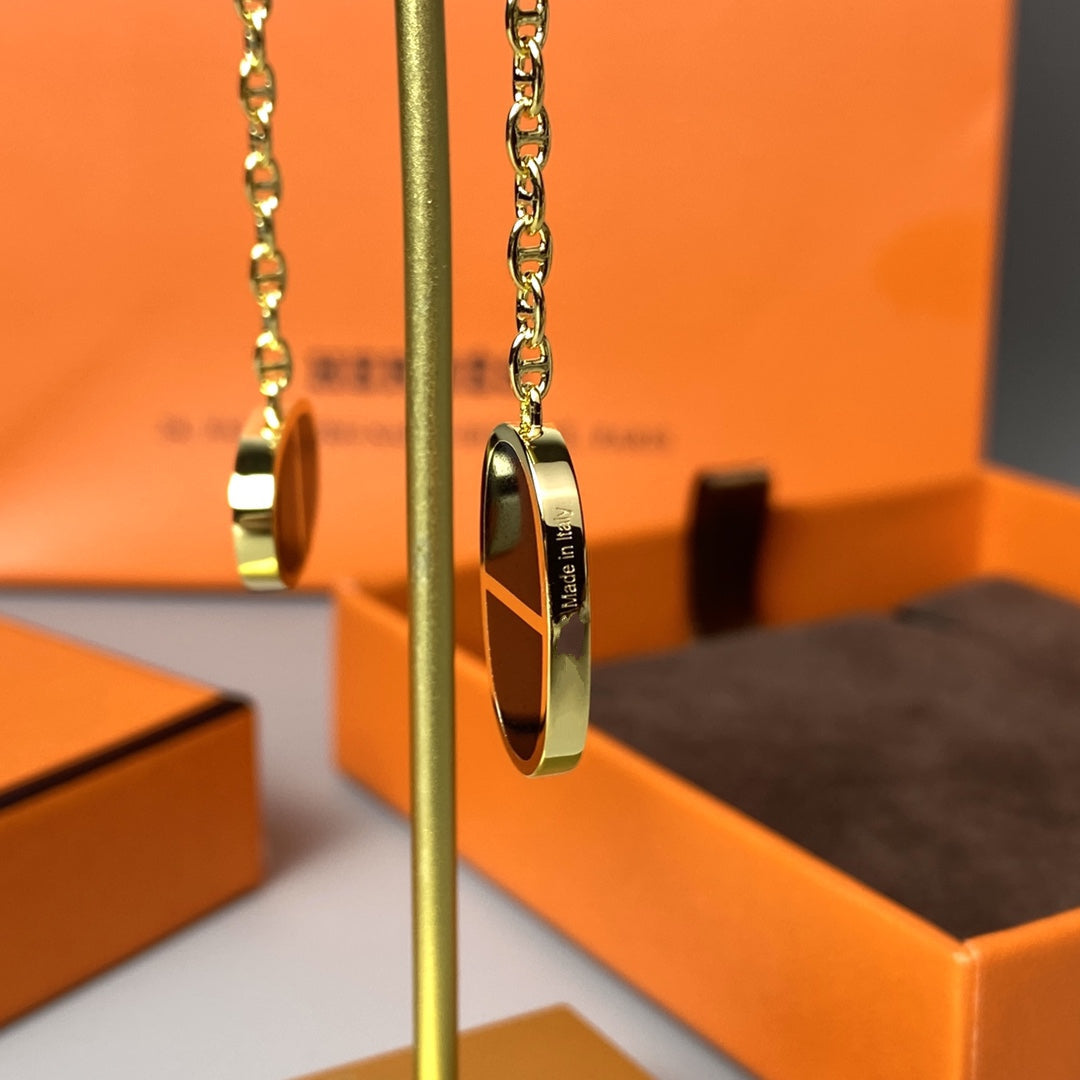 [moco jewelrys]CHAINE VERSO BLACK CERAMIC EARRINGS