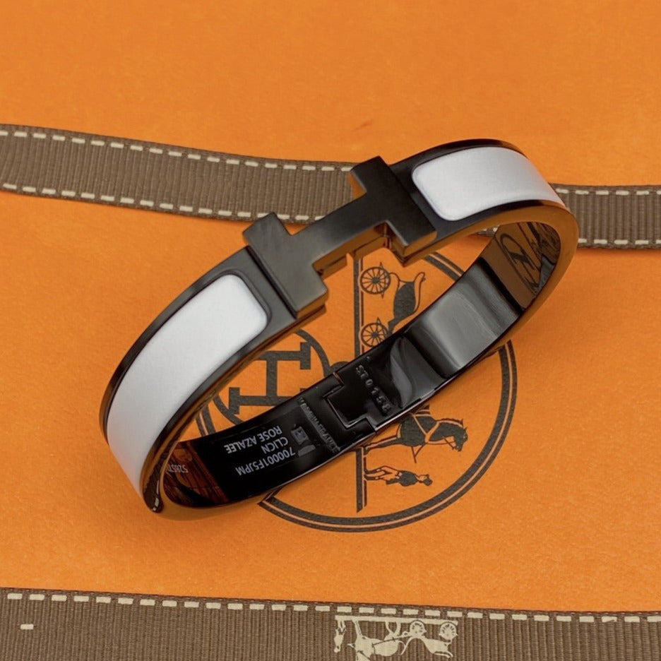 [moco jewelrys]H BRACELET 12MM BLACK WHITE CERAMIC