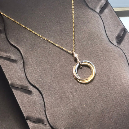 [moco jewelrys]TRINITY SILVER GOLD PINK GOLD NECKLACE