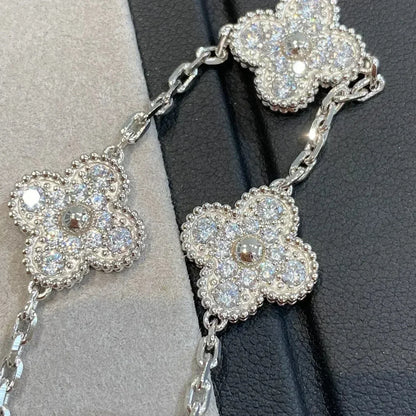 [Moco jewelrys] CLOVER 5 MOTIF FULL DIAMOND BRACELET COLLECTION