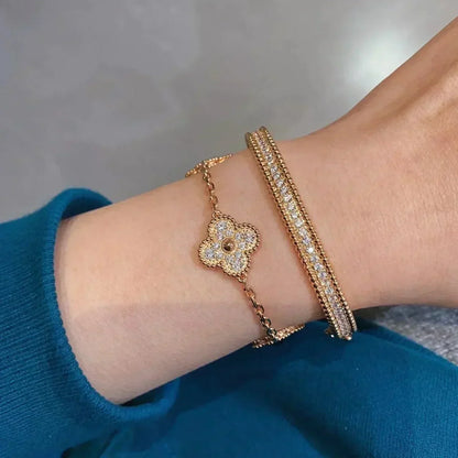 [Moco jewelrys] CLOVER 5 MOTIF FULL DIAMOND BRACELET COLLECTION