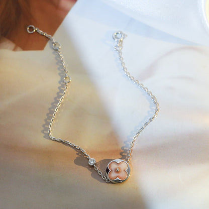 [moco jewelrys]SUN MOTIF PINK MOP SILVER BRACELET