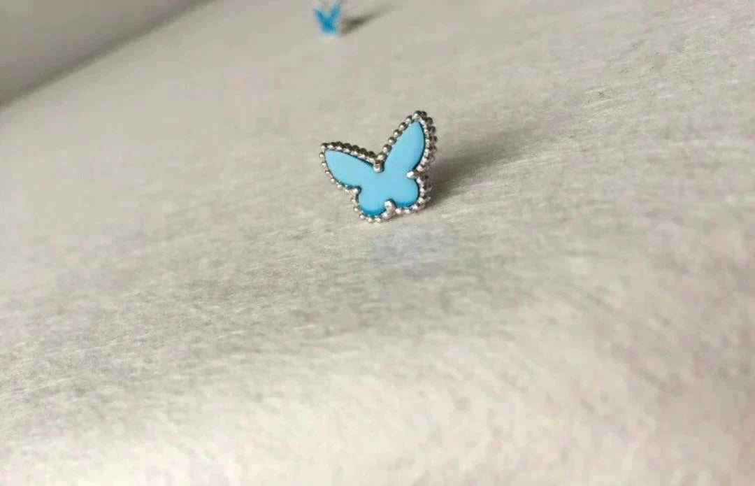 [moco jewelrys]BUTTERFLY TURQUOISE EARRINGS SILVER