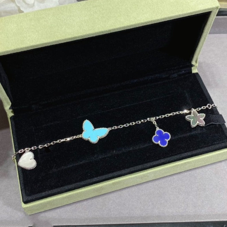 [moco jewelrys]LUCKY SPRING SILVER BRACELET 4 MOTIF