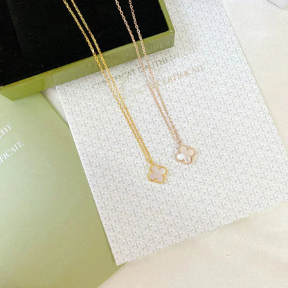 [moco jewelrys]CLOVER MINI 9.5MM WHITE MOTHER-OF-PEARL NECKLACE