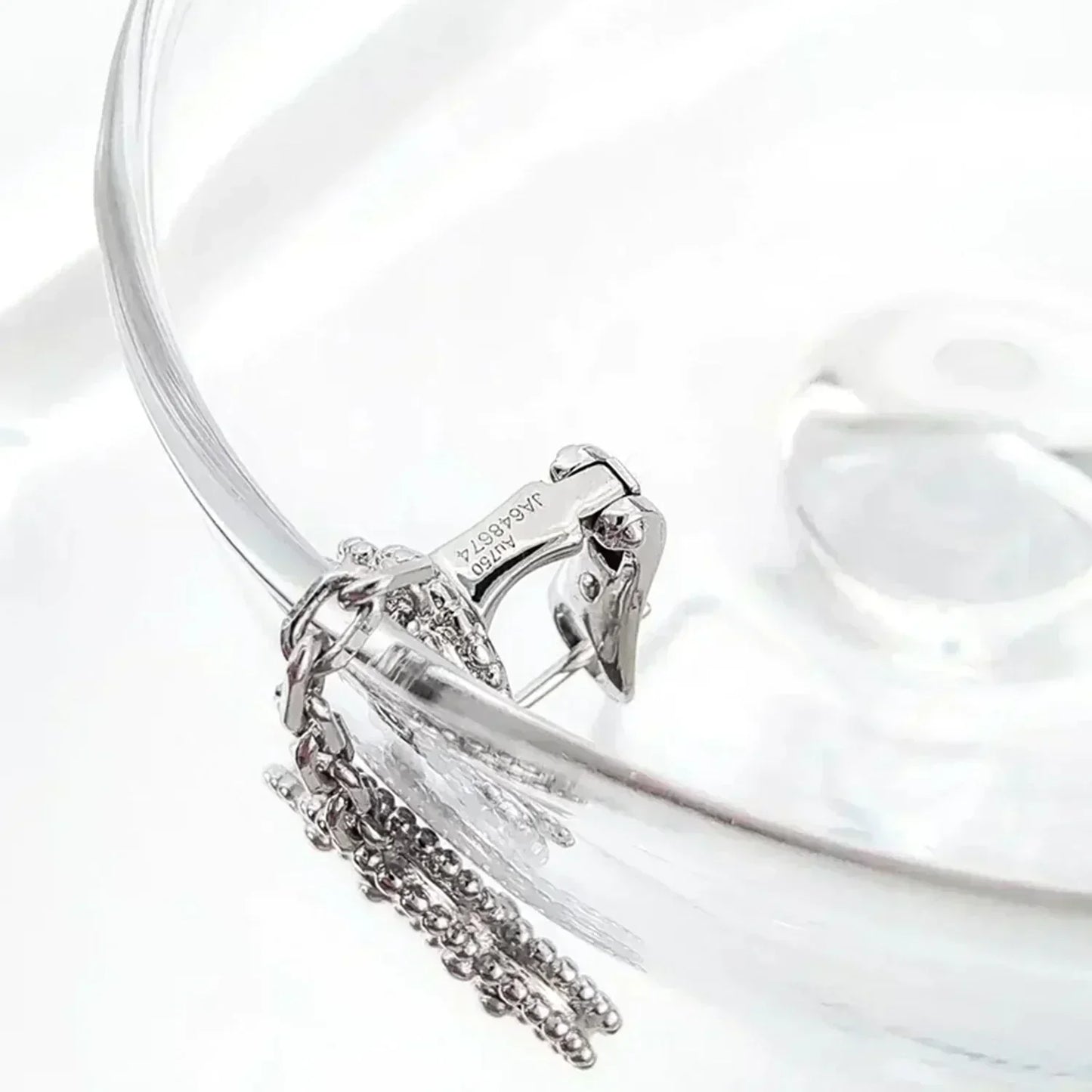 [moco jewelrys]CLOVER 2 MOTIFS  DIAMOND ONYX EARRINGS SILVER