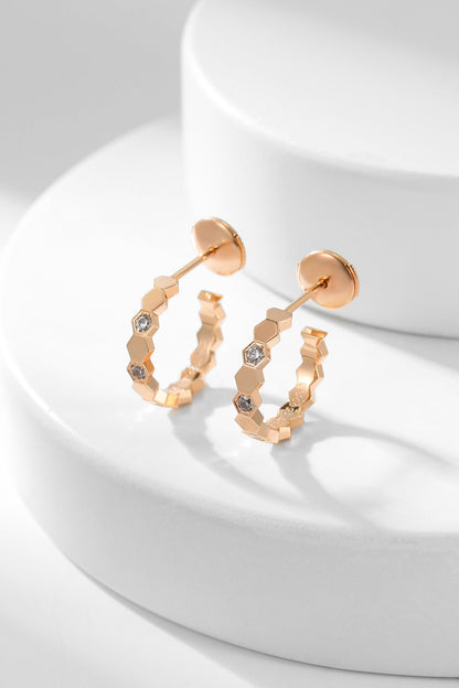 [moco jewelrys]BEE LOVE DIAMOND HOOP EARRINGS