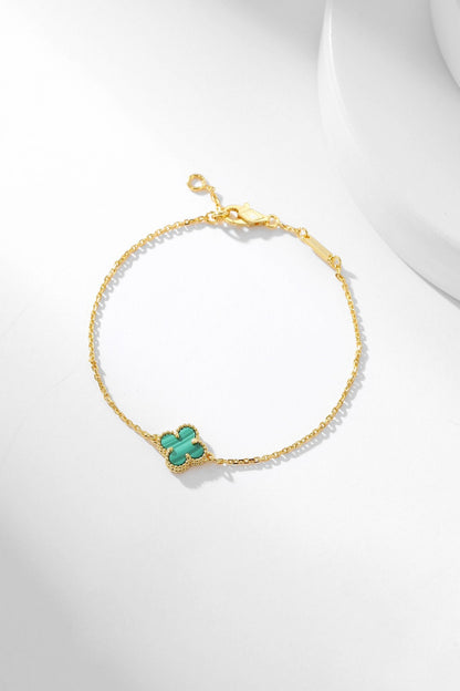 [moco jewelrys]CLOVER BRACELET MALACHITE 1 MOTIF