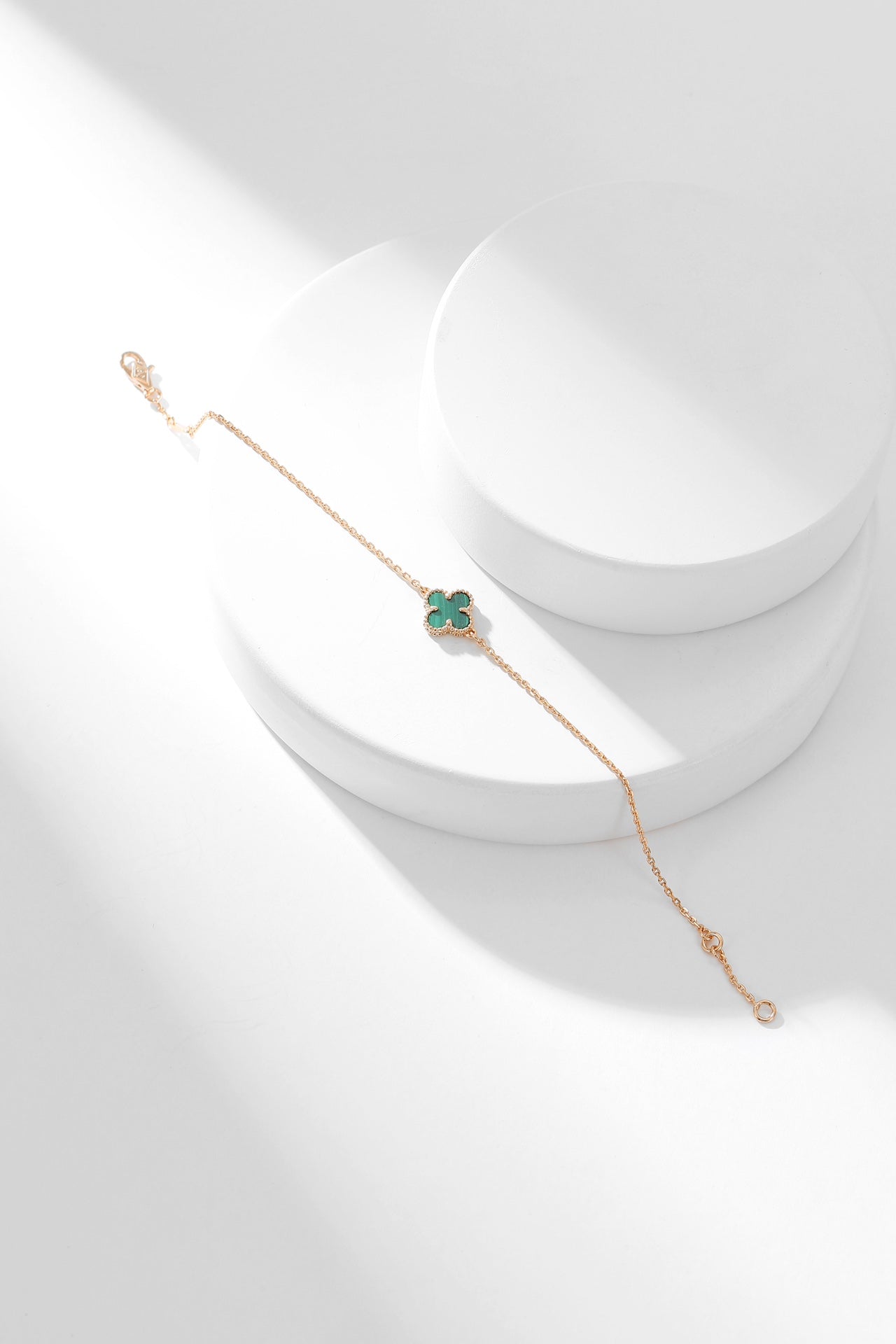 [moco jewelrys]CLOVER BRACELET MALACHITE 1 MOTIF