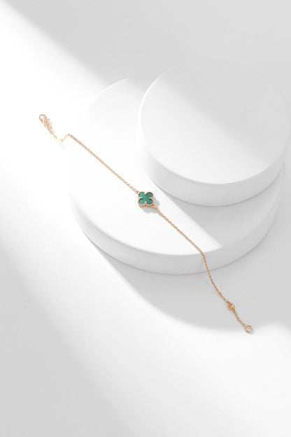 [moco jewelrys]CLOVER BRACELET MALACHITE 1 MOTIF