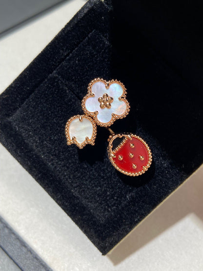 [moco jewelrys]LUCKY 3 MOTIF ROSE GOLD RING