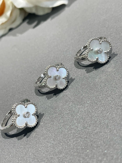 [moco jewelrys]CLOVER SILVER MOP DIAMOND RING