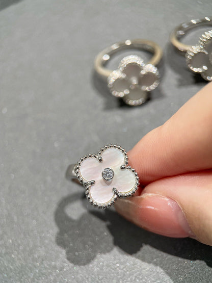 [moco jewelrys]CLOVER SILVER MOP DIAMOND RING