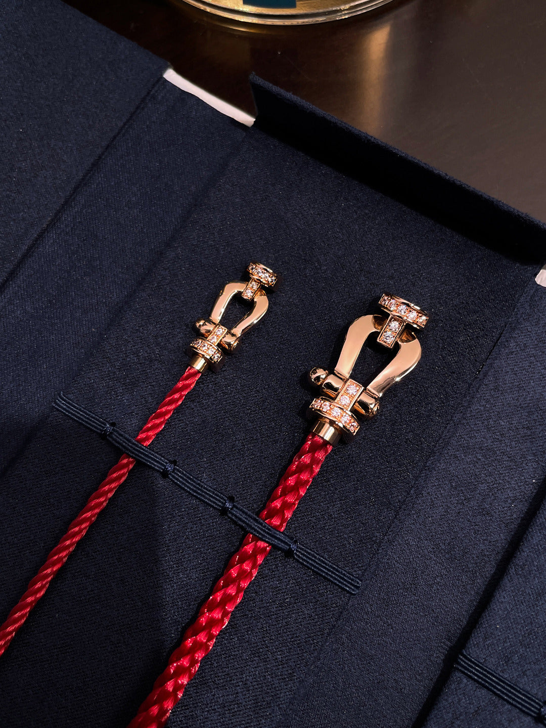 [moco jewelrys]FORCE 10 HALF DIAMOND PINK GOLD RED CORDERI LARGE AND MEDIUM MODEL