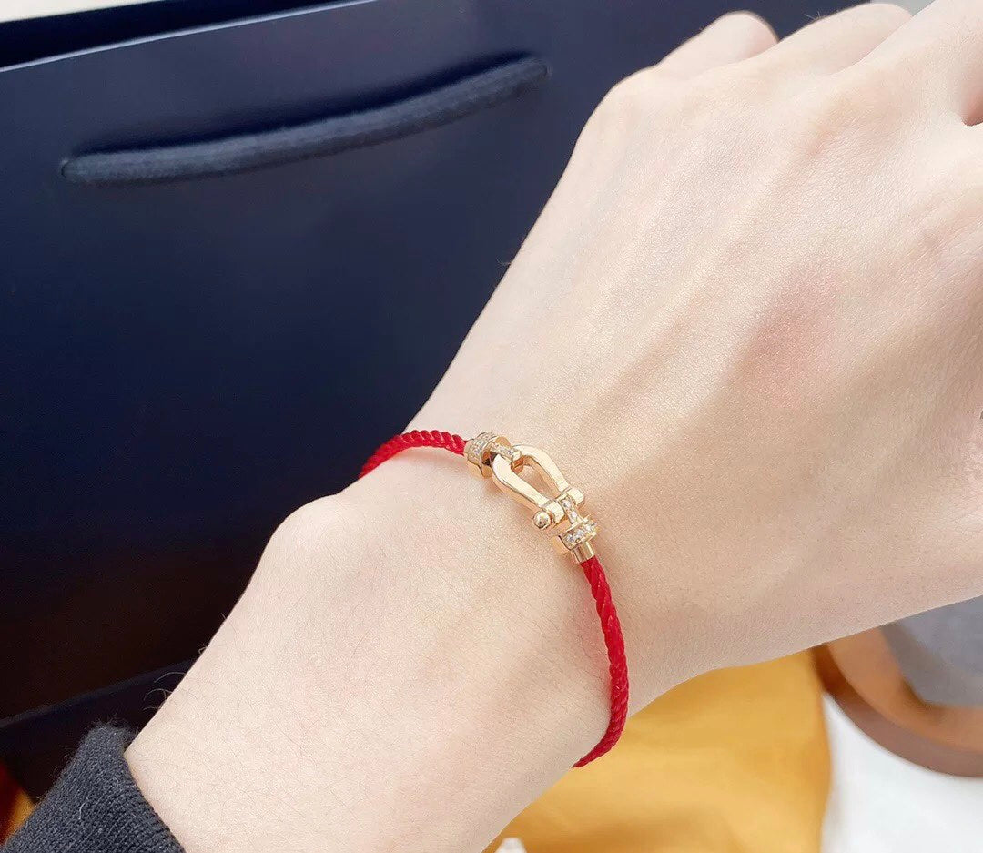 [moco jewelrys]FORCE 10 HALF DIAMOND PINK GOLD RED CORDERI LARGE AND MEDIUM MODEL