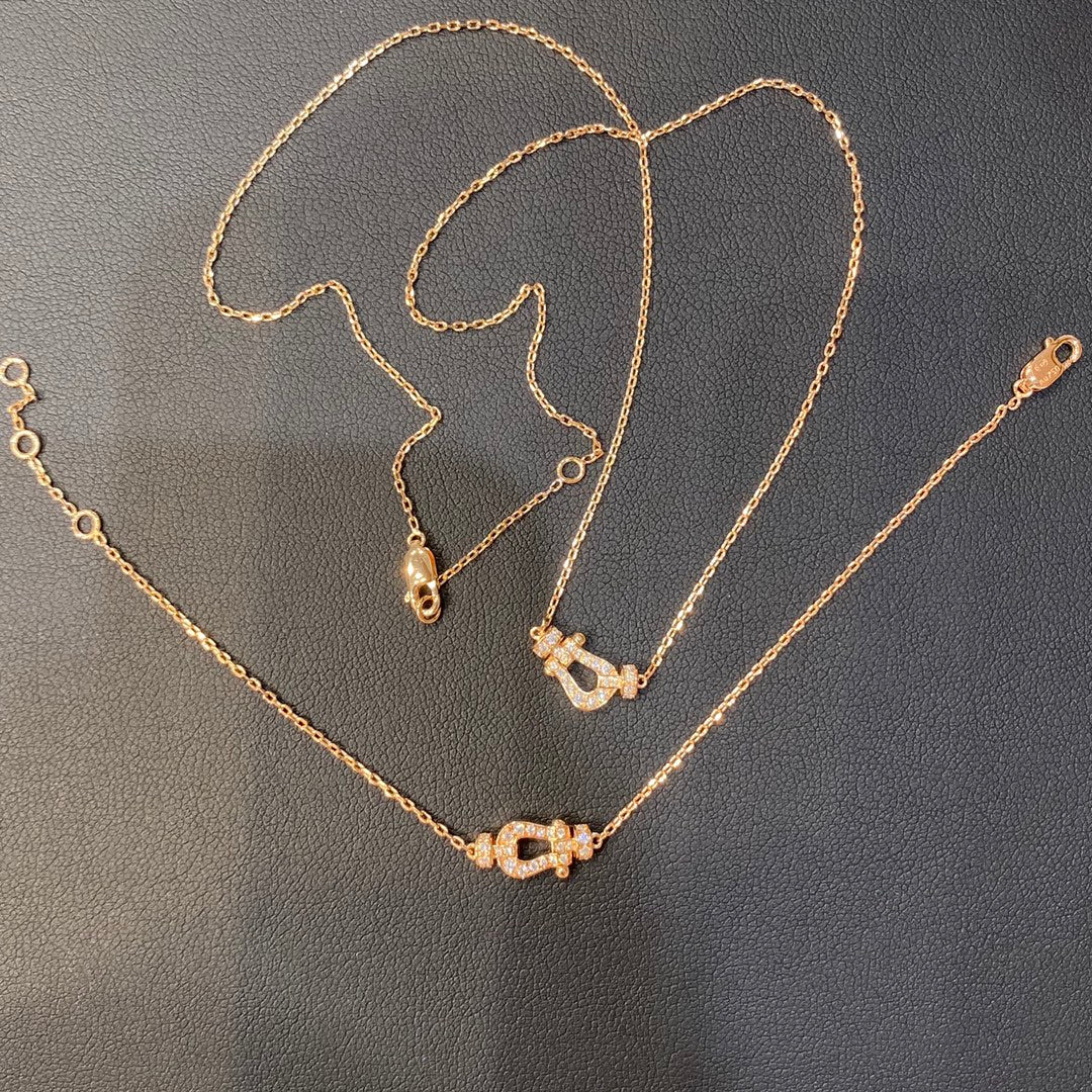 [moco jewelrys]FORCE 10 DIAMOND PINK GOLD NECKLACE MINI MODEL