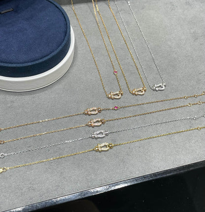[moco jewelrys]FORCE 10 DIAMOND PINK GOLD NECKLACE