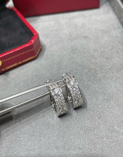 [moco jewelrys]LOVE 5.5MM DIAMOND PAVED EARRINGS