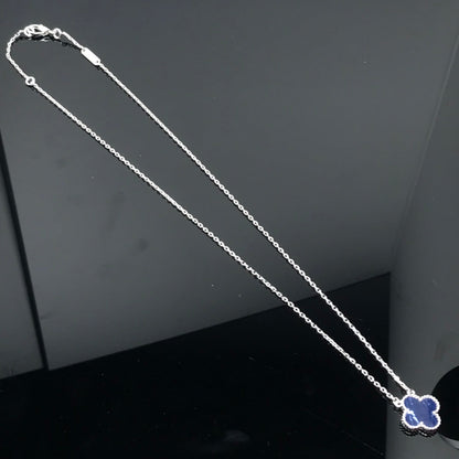 [moco jewelrys]CLOVER PIETERSITE SILVER LONG NECKLACE