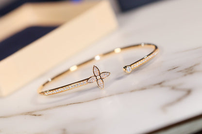 [moco jewelrys]IDYLLE GOLD OPEN BRACELET DIAMOND PAVED