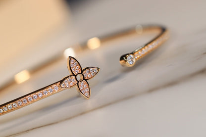 [moco jewelrys]IDYLLE GOLD OPEN BRACELET DIAMOND PAVED