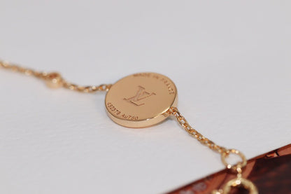 [moco jewelrys]STAR AND SUN 4 MOTIF PINK GOLD MALACHITE BRACELET