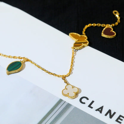 [moco jewelrys]LUCKY SPRING 5 MOTIF GOLD BRACELET