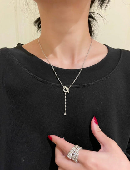 [moco jewelrys]FINESSE SILVER DIAMOND NECKLACE