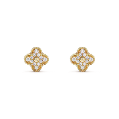 [moco jewelrys]CLOVER MEDIUM 1 MOTIFS FUll DIAMOND EARRINGS