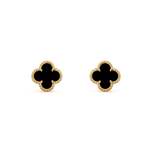 [moco jewelrys]CLOVER MINI 9.5MM BLACK MOP EARRINGS
