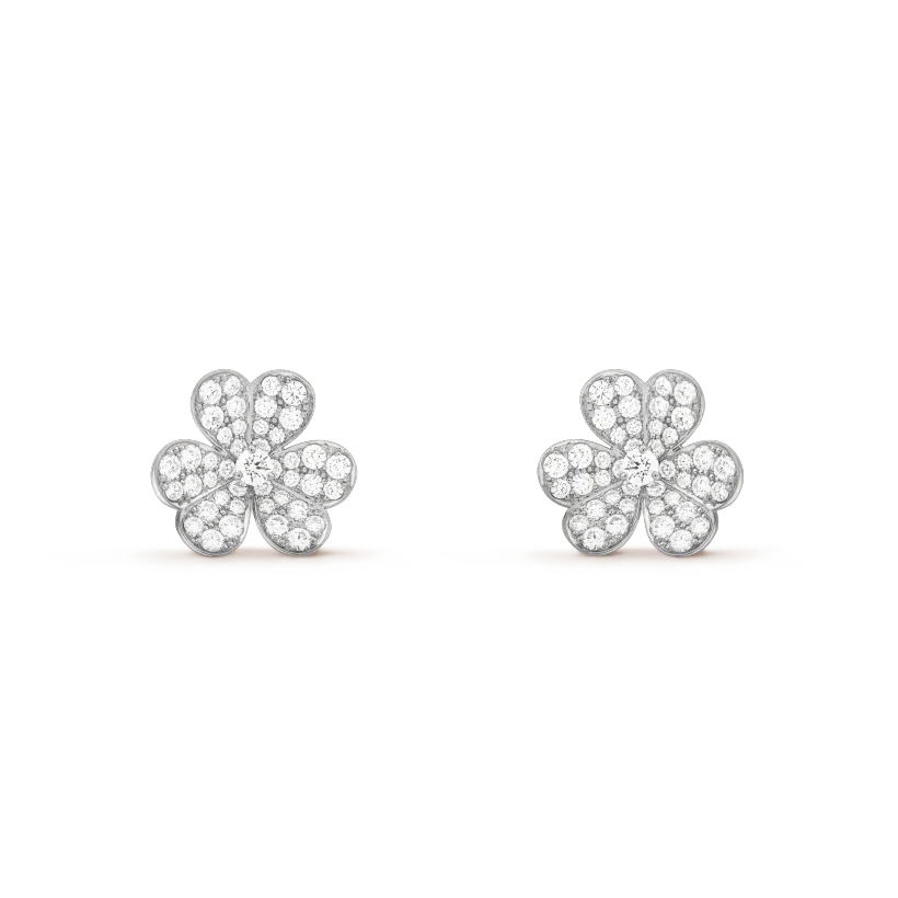 [moco jewelrys]CLOVER COMOS DIAMOND EARRINGS SILVER