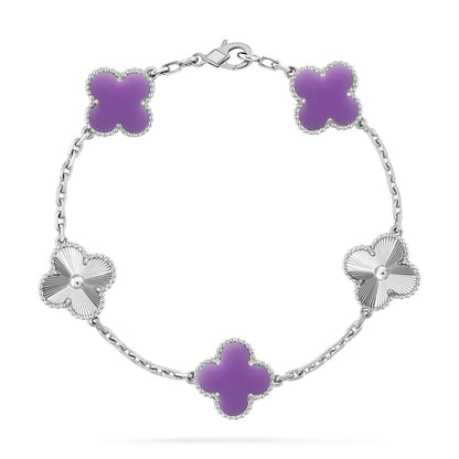 [Moco jewelrys]CLOVER 5 MOTIF LIGHT PURPLE BRACELET COLLECTION