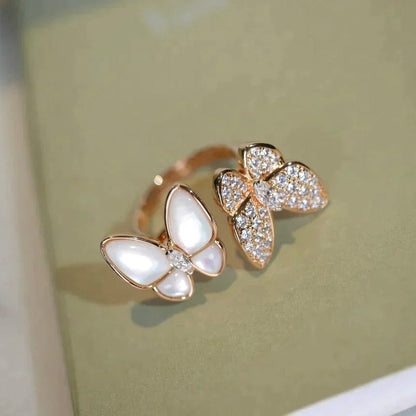 [moco jewelrys]TWIN BUTTERFLY DIAMOND MOP RING